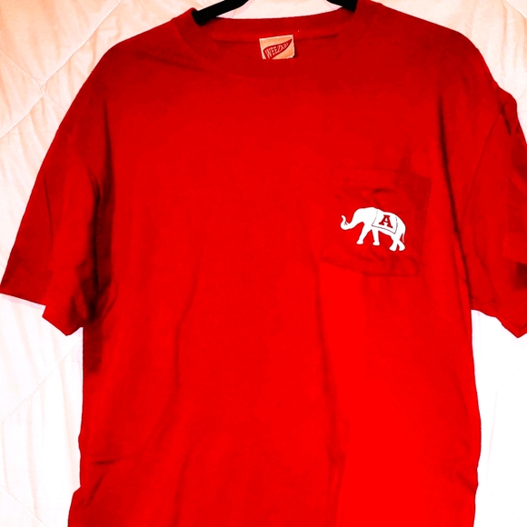 Weezabi T Shirt Mens Adult Size L(42-44) Red Graphic Crew Neck Short Sleeves - Picture 1 of 5